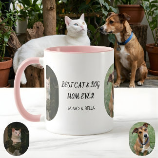 Personalized with Mimo & Bella Best Cat & Dog Mom  Mugg