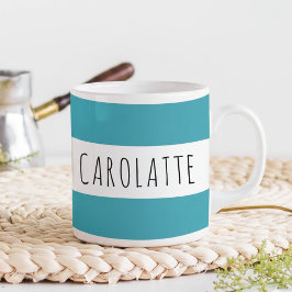 Personalized With Name Custom Turquoise Kaffemugg