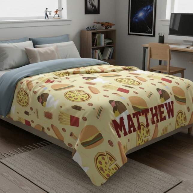 Personalized with Name Fast Food Fleece Blanket (Skapare uppladdad)