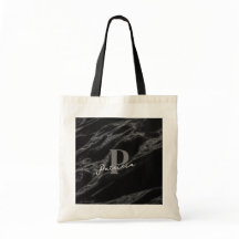 Personalized with Name Trendy Marble Black