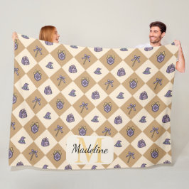 Personalized Wizard School Gold Monogram Name Fleecefilt