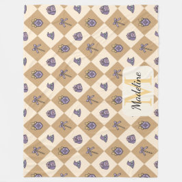 Personalized Wizard School Gold Monogram Name Fleecefilt