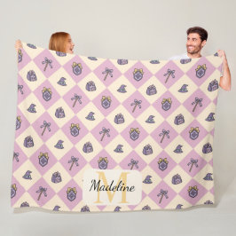 Personalized Wizard School Pink Monogram Name Fleecefilt