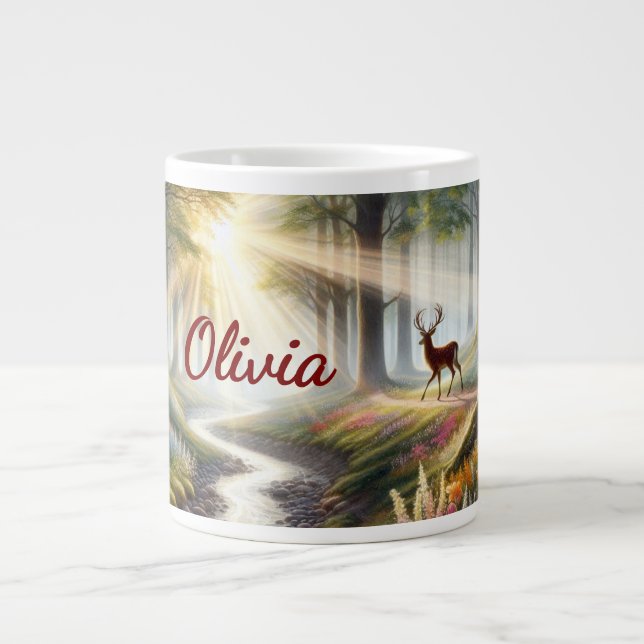 Personalized Woodland Faith Mug - Specialty Mug Jumbo Mugg (Framsidan)