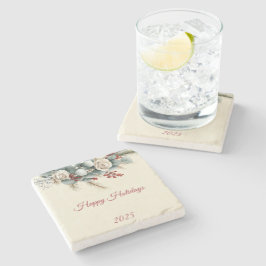 Personalized Woodland Happy Holidays Stenunderlägg