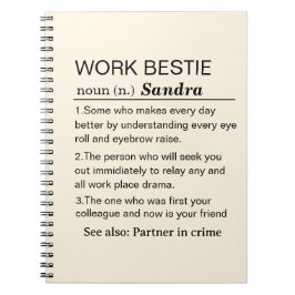 Personalized Work Bestie Definition Anteckningsbok