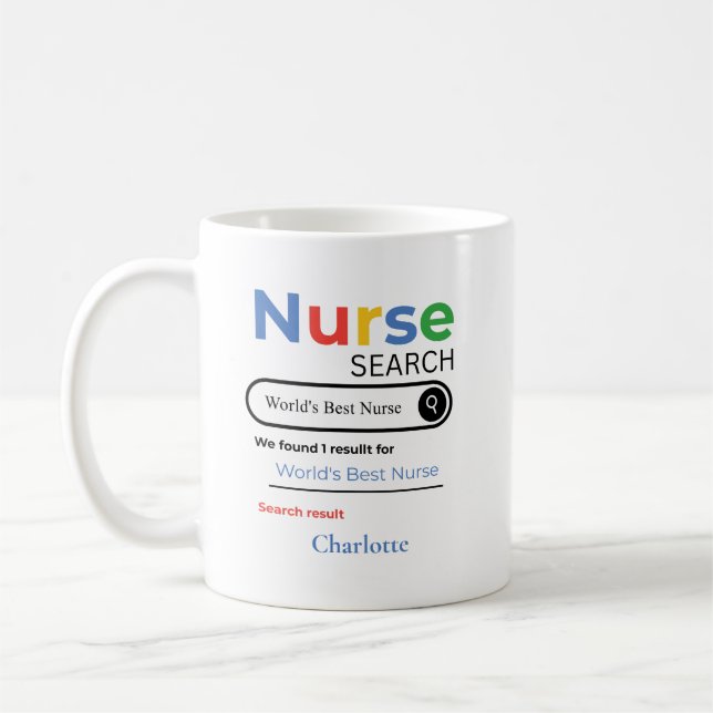 Personalized World’s Best Nurse Search Result Kaffemugg (Vänster)