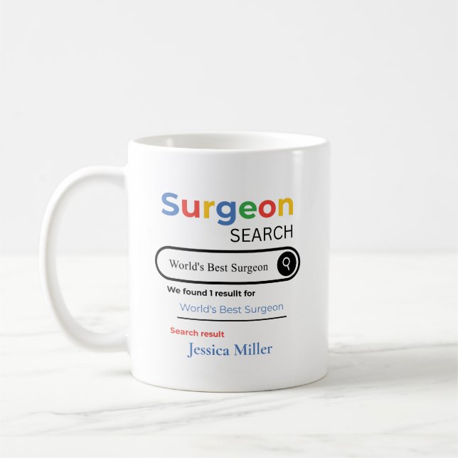 Personalized World’s Best Surgeon Search Result Kaffemugg (Vänster)