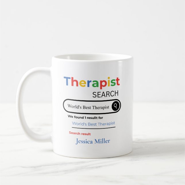 Personalized World’s Best Therapist Search Result Kaffemugg (Vänster)