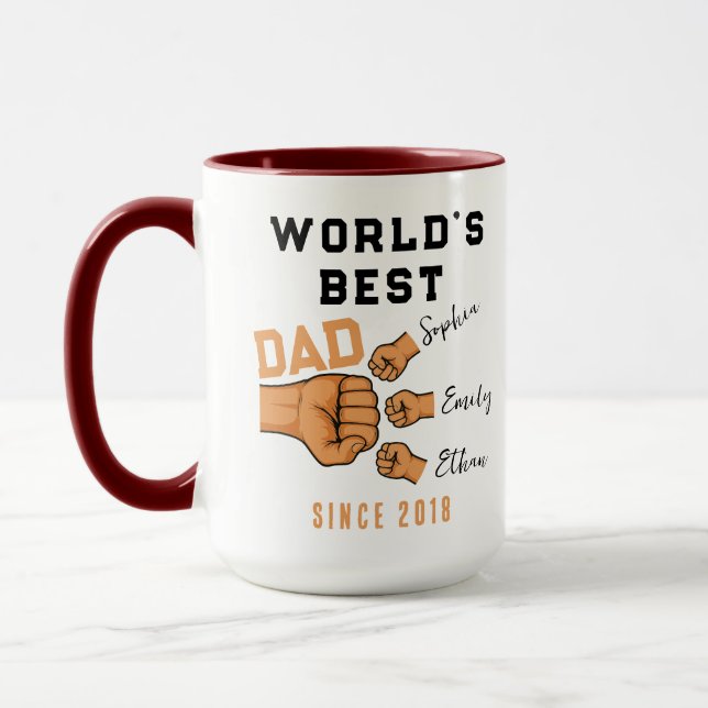 Personalized WORLD'S BEST Dad | Father’s Day Mugg (Vänster)
