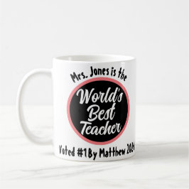 Personalized Worlds Best Teacher Mug Kaffemugg