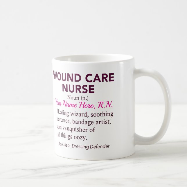 Personalized Wound Care Nurse Definition Gift Kaffemugg (Höger)