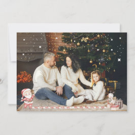Personalized Xmas Card w/ Santa & presents Inbjudningar