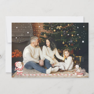 Personalized Xmas Card w/ Santa & presents Inbjudningar
