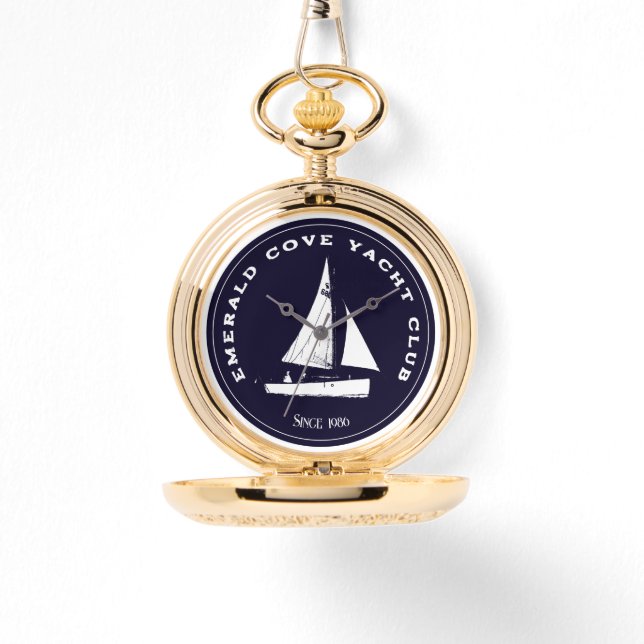 Personalized yacht club. Custom sail sailing boat Armbandsur (Framsida)