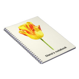 Personalized Yellow and red tulip Anteckningsbok