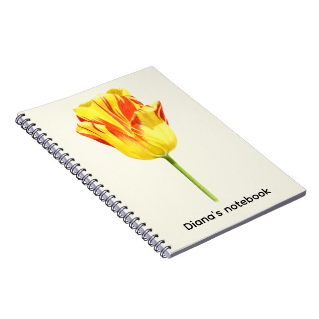 Personalized Yellow and red tulip Anteckningsbok (Högra Sidan)
