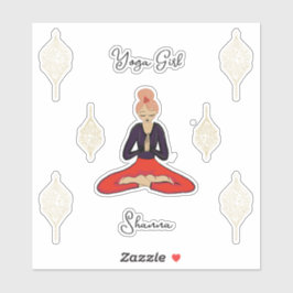 Personalized Yoga Girl Klistermärken