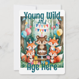 Personalized Young Wild And Age Birthday Party Inbjudningar