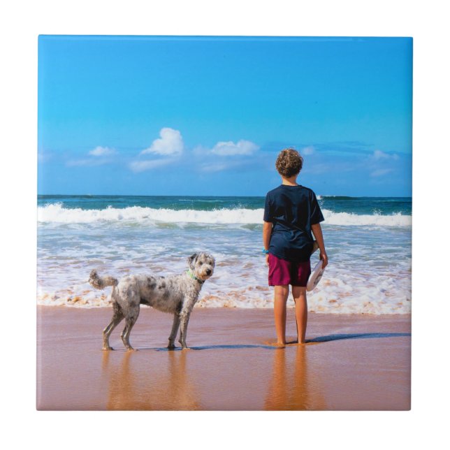 Personalized Your Pet Photo Ceramic Tile Gift Kakelplatta (Framsidan)