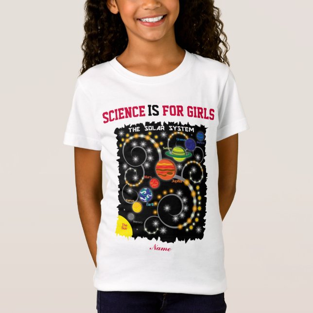 PersonalizedScience ÄR för flickor, det sol- T Shirt (Framsida)