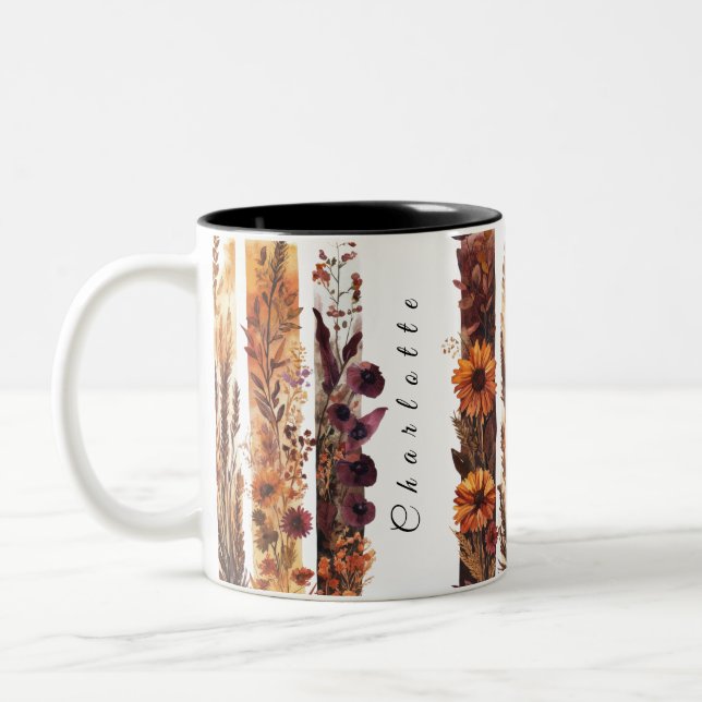 PersonalizedWildblommaMug 3 Två-Tonad Mugg (Vänster)