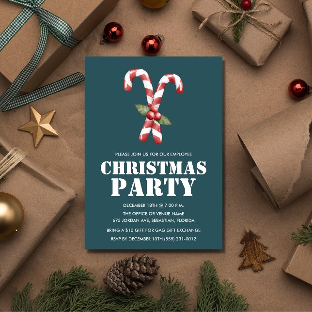 Personalkontoret, jul, Party Inbjudningar (Employee Office Christmas Party Invitation)