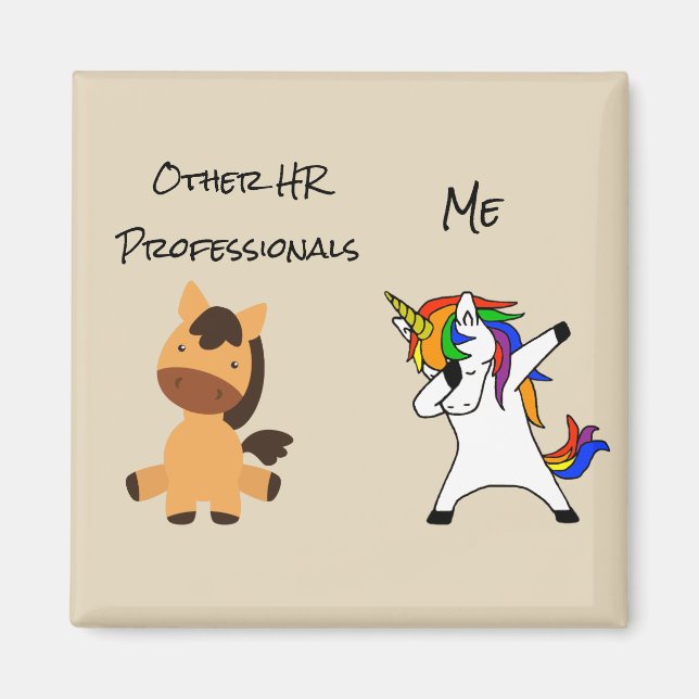 Personalresurser du mig Unicorn Magnet (Framsidan)