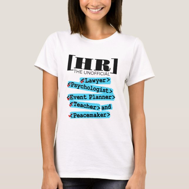 Personalresurser Onofficiell nuny HR T Shirt (Framsida)