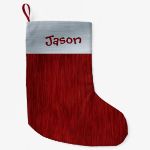Personazlied Red Wood and Brushed Silver look Liten Julstrumpa