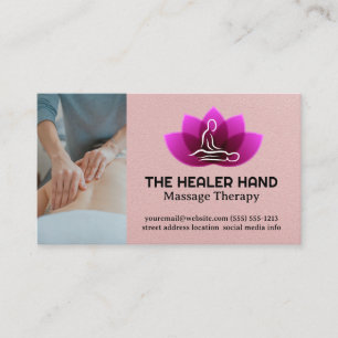 Personen kommer massage Salon Logotyp Visitkort