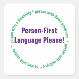 Personens första språk fyrkantigt klistermärke