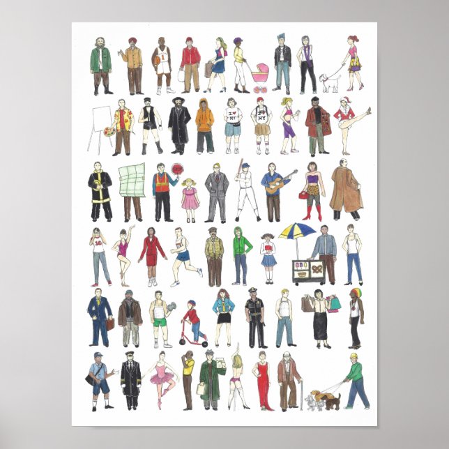 Personer i NYC New Yorkers Citizens City Poster (Framsidan)