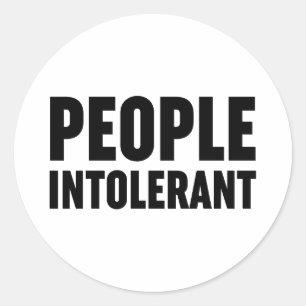 Personer intoleranta runt klistermärke
