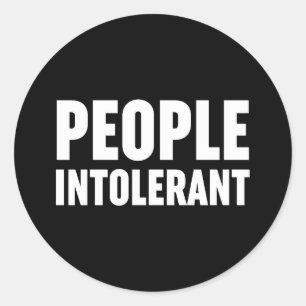 Personer intoleranta runt klistermärke