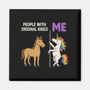 Personer med originella knölar och mig Unicorn Hor Magnet