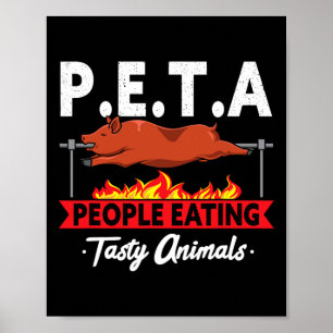 Personer som äter otäcka djur Bbq Grill Smo Poster