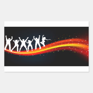 Personer som dansar Silhouettes Stickers Rektangulärt Klistermärke
