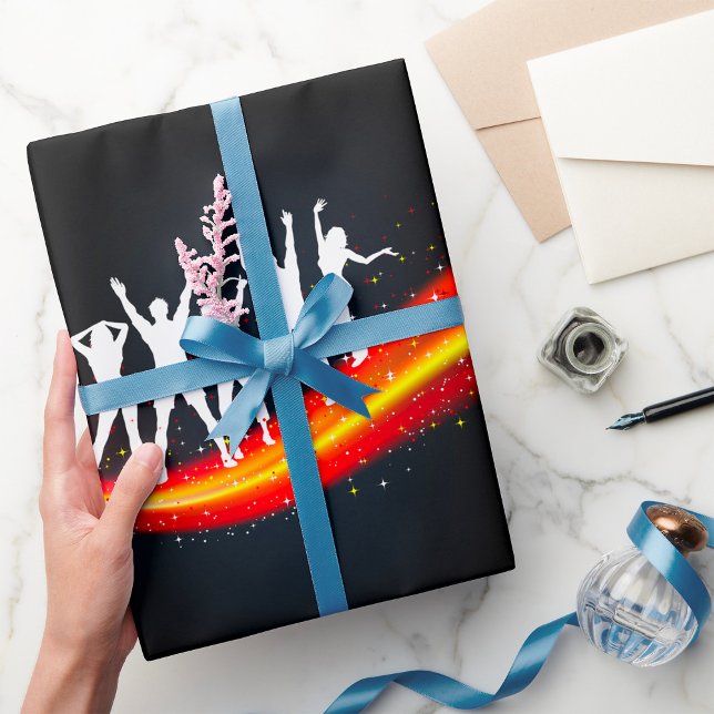 Personer som dansar Silhouettes Wrapping Paper Presentpapper (Skapare uppladdad)