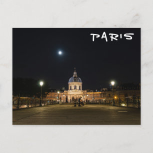 Personer som går på Pont des Arts på nigth - Paris Vykort