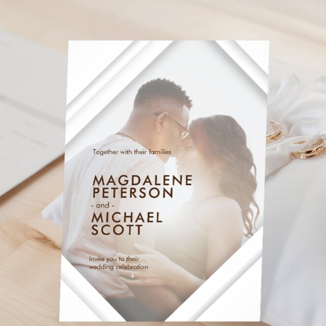 Personfoto Modern Ram Bröllop Inbjudningar (Skapare uppladdad)