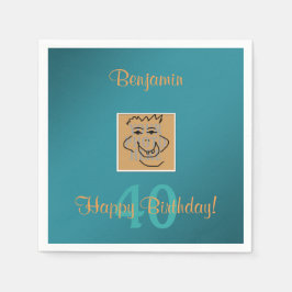 Personfoto och Anpassningsbar Teal från födelsedag Pappersservett