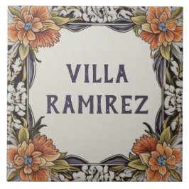 Personhusnamn Plate Hawaii Floral Plaque Kakelplatta