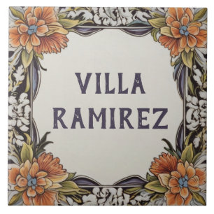 Personhusnamn Plate Hawaii Floral Plaque Kakelplatta
