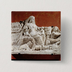 Personification av jordmodern, allegorical r knapp