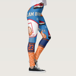 PERSONIFIERA BASKET NUMRERAR det sportiga mönster Leggings