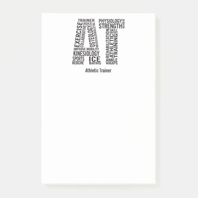 Personifiera den kända idrotts- instruktören PÅ Post-it Block (Framsida)