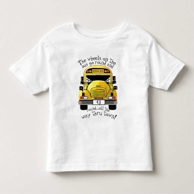 Personifiera den kända skolbussskjortan för t shirt (Framsida)