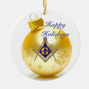 Personifiera den Masonic emblemen Julgransprydnad Keramik