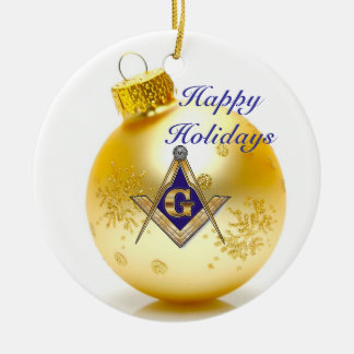 Personifiera den Masonic emblemen Julgransprydnad Keramik